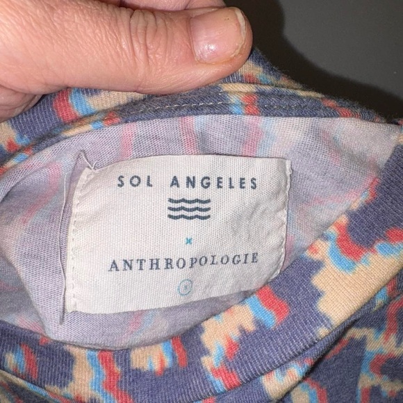 Sol Angeles X Anthropologie  Purple and Cream Leopard Print Tee - Picture 6 of 8
